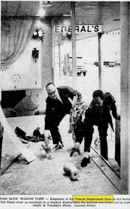 Federals (Federal Department Store) - May 1963 Wind Damage At South Flint Plaza Branch